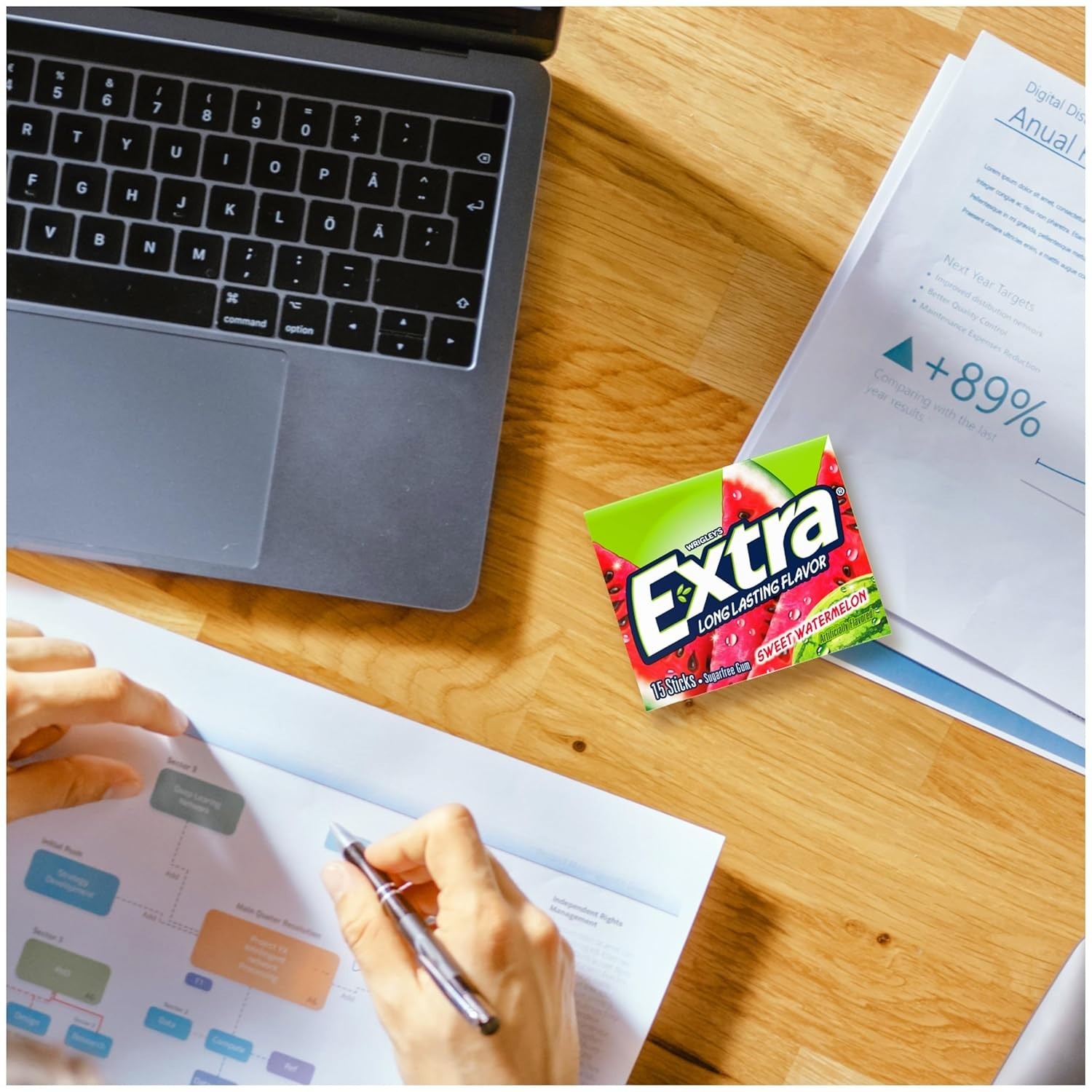 EXTRA Sweet Watermelon Sugar Free Chewing Gum Bulk, 15 Pieces (Pack of 10)