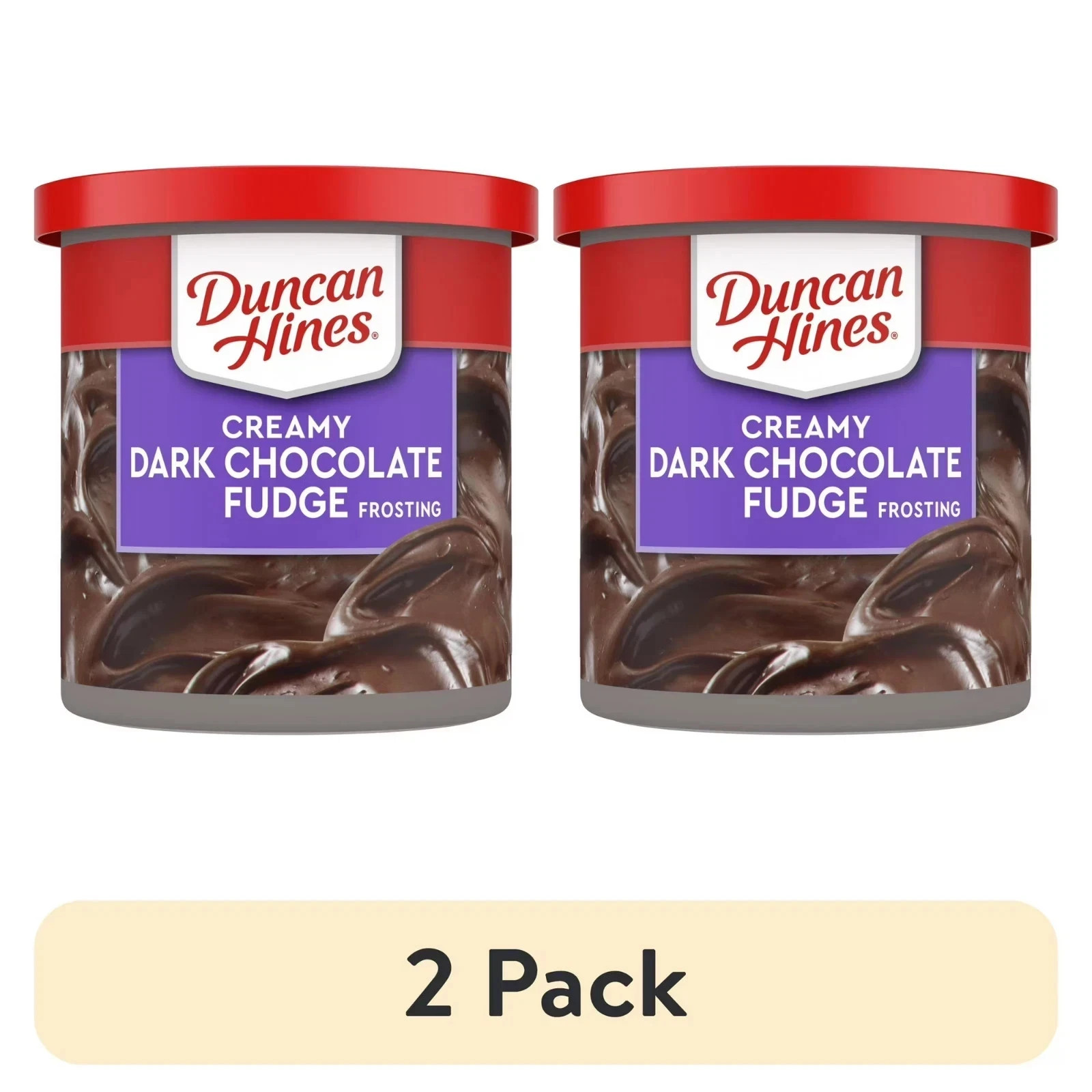 (2 pack) Duncan Hines Creamy Dark Chocolate Fudge Flavored Frosting, 16 oz.