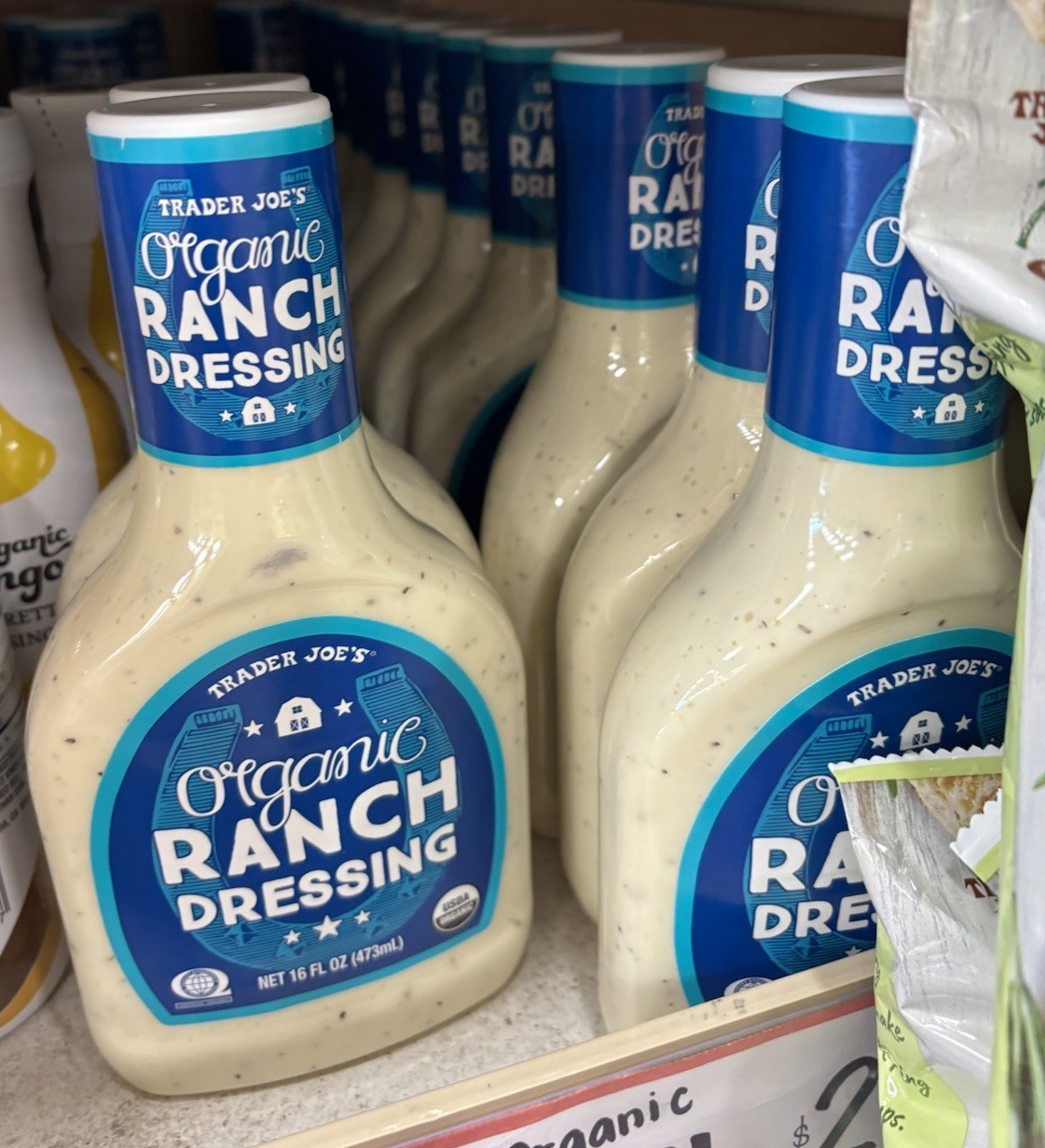 2 Bottles Trader Joe’s Organic Ranch Dressing 16fl oz 473ml