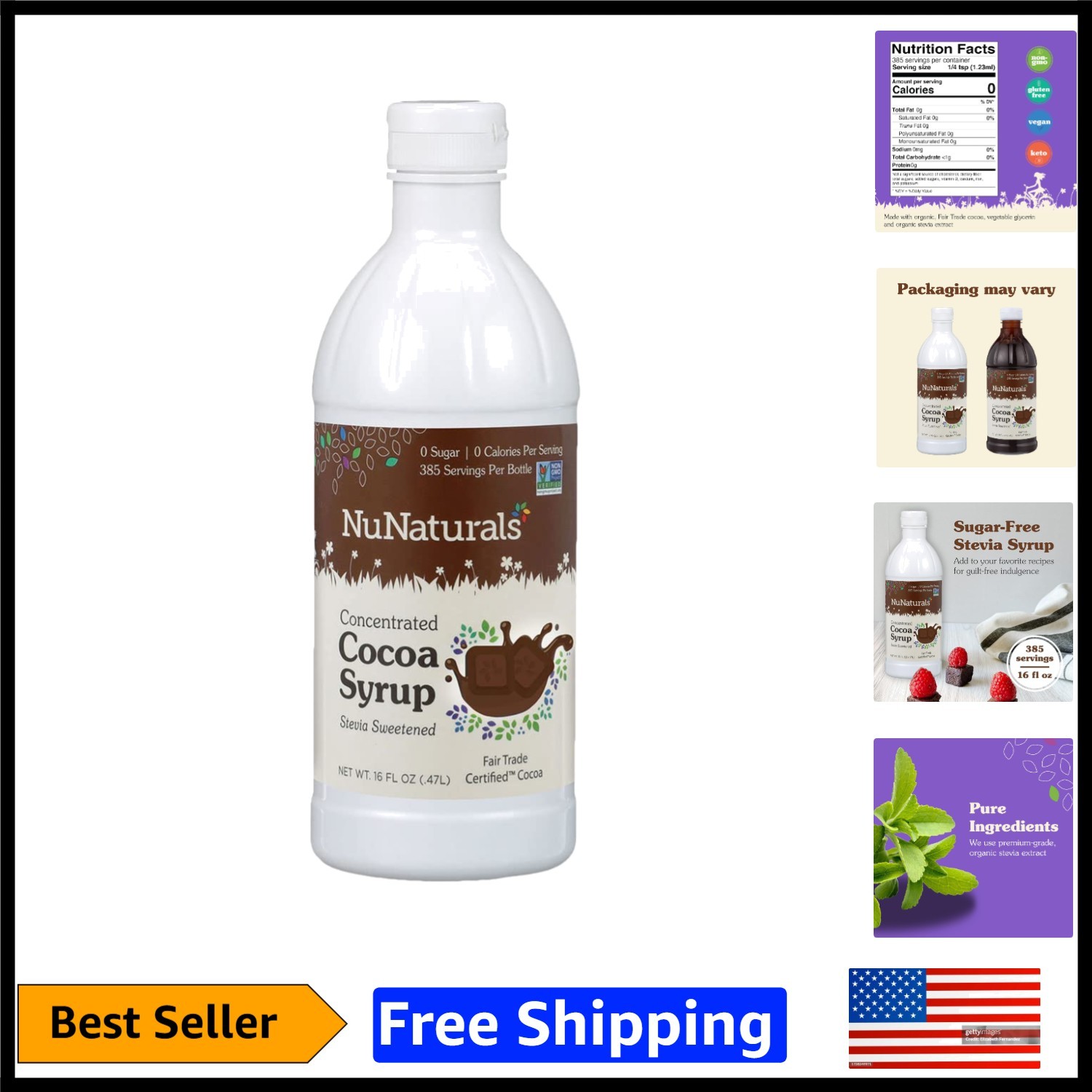Enjoy Decadent Flavors with 16 oz Chocolate Stevia Syrup – Zero Calorie Delight