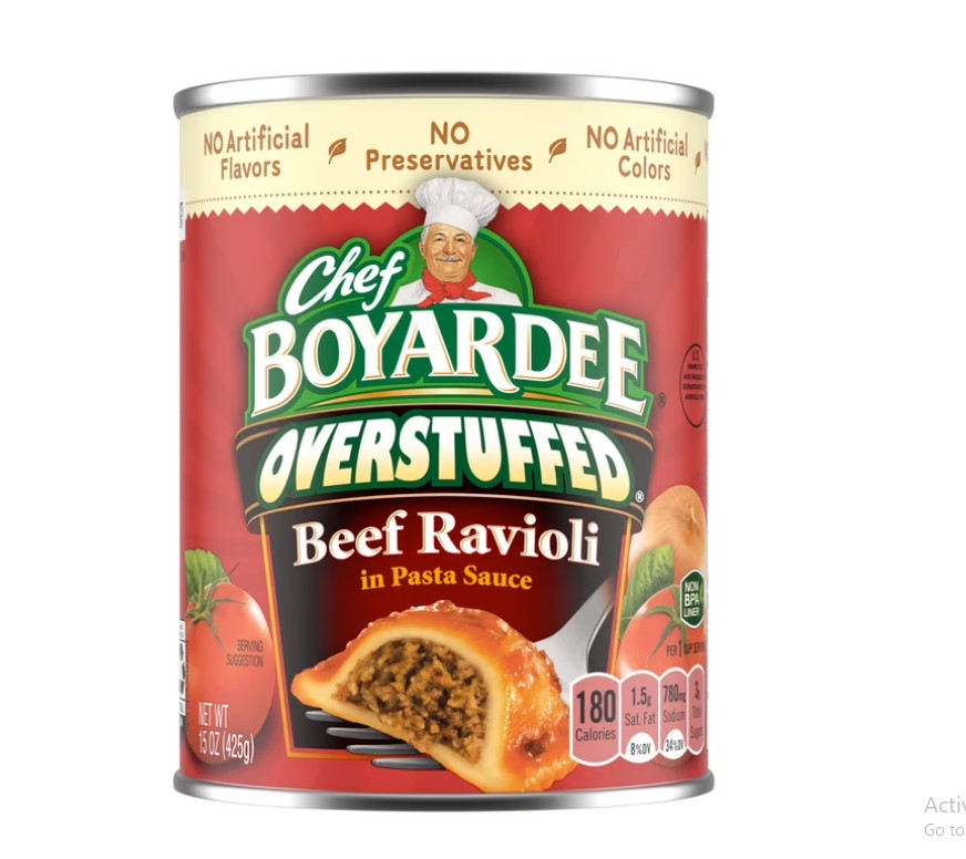 Chef Boyardee Overstuffed Beef Ravioli, 15 oz, 12 Pack