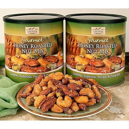 2 Pack Savanna Orchards Gourmet Honey Roasted Nut Mix with Pistachio 30 oz. Can