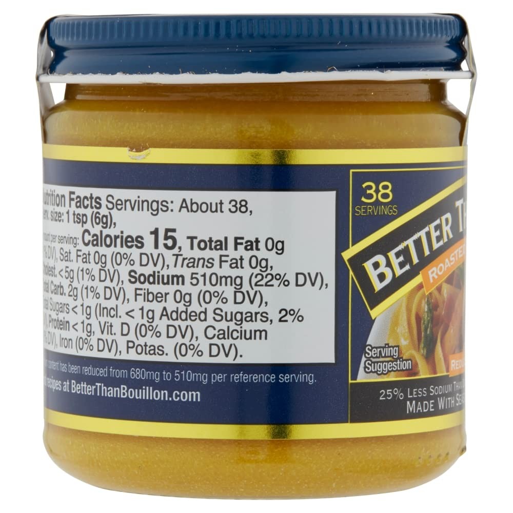 Better Than Bouillon Reduced Sodium Roasted Chicken Base, 8 oz Jar Single Unit