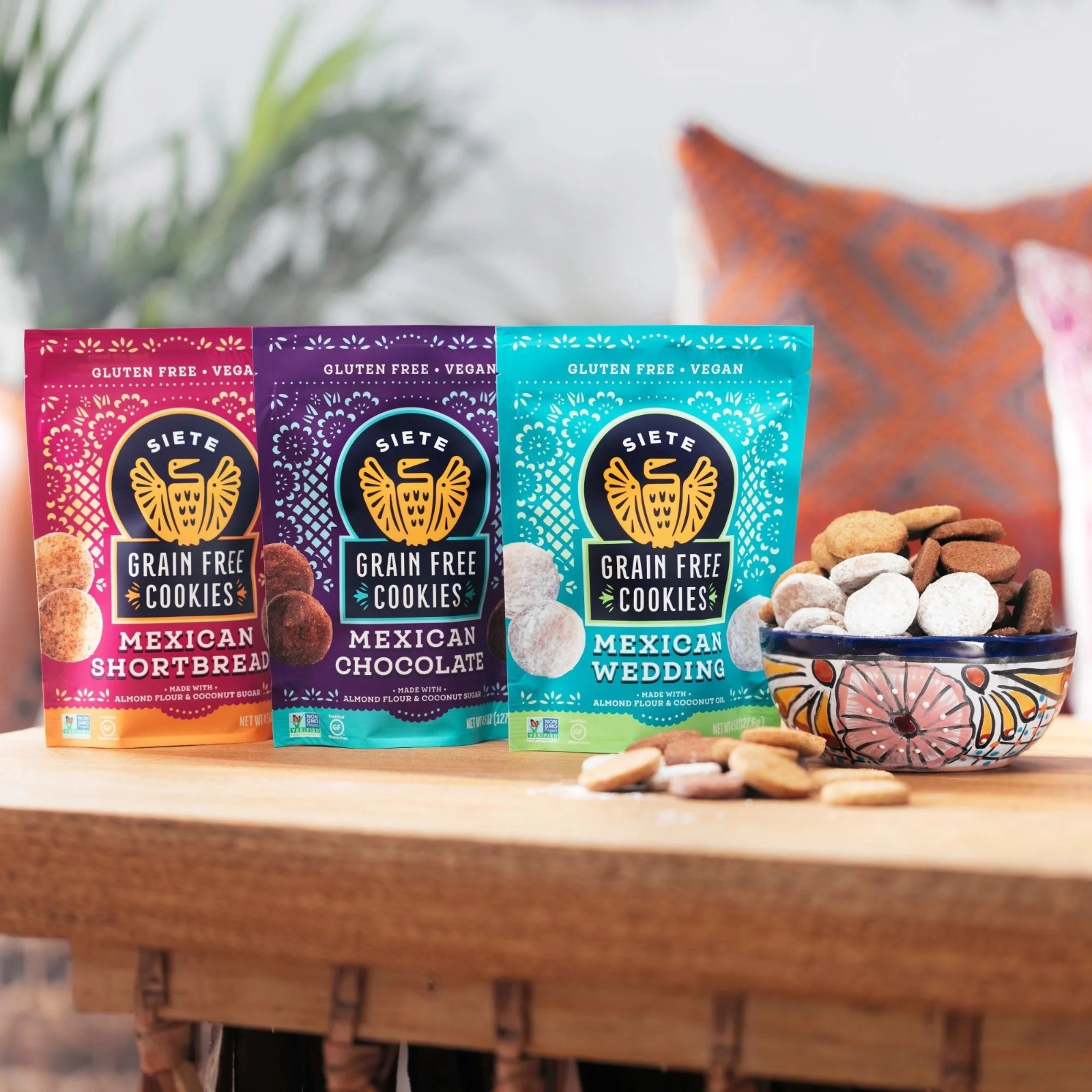 SIETE Family Foods Grain Free Mexican Wedding Cookies 4.5 oz Bag – 3 BAGS