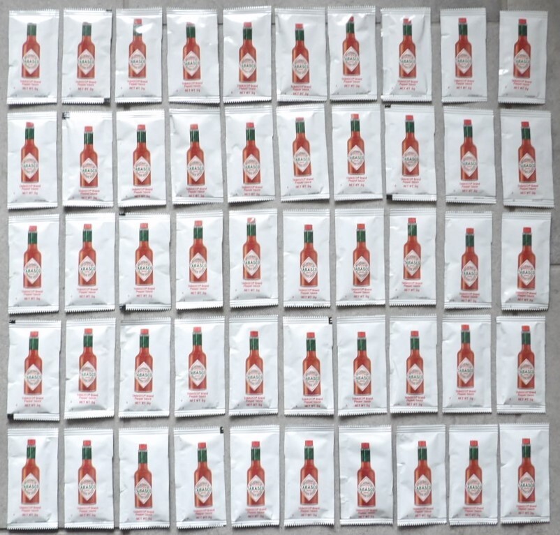 50 Tabasco Pepper Sauce Single Serve Package 3g/Pack Enough Spic For Every Taste