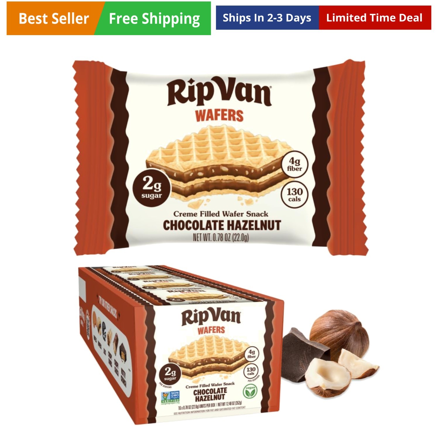 Chocolate Hazelnut Wafer Cookies, Keto, Non-GMO, Healthy Snacks, Low Carb & L…