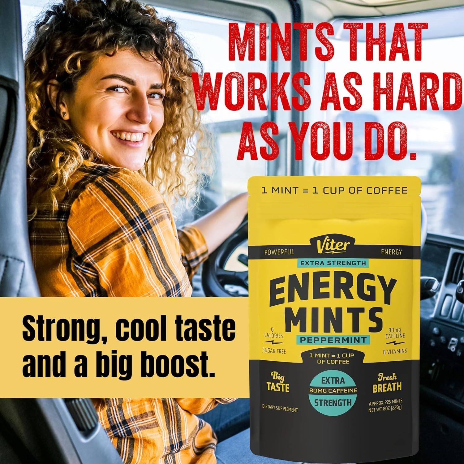 Extra Strength Energy Mints, Peppermint Flavor