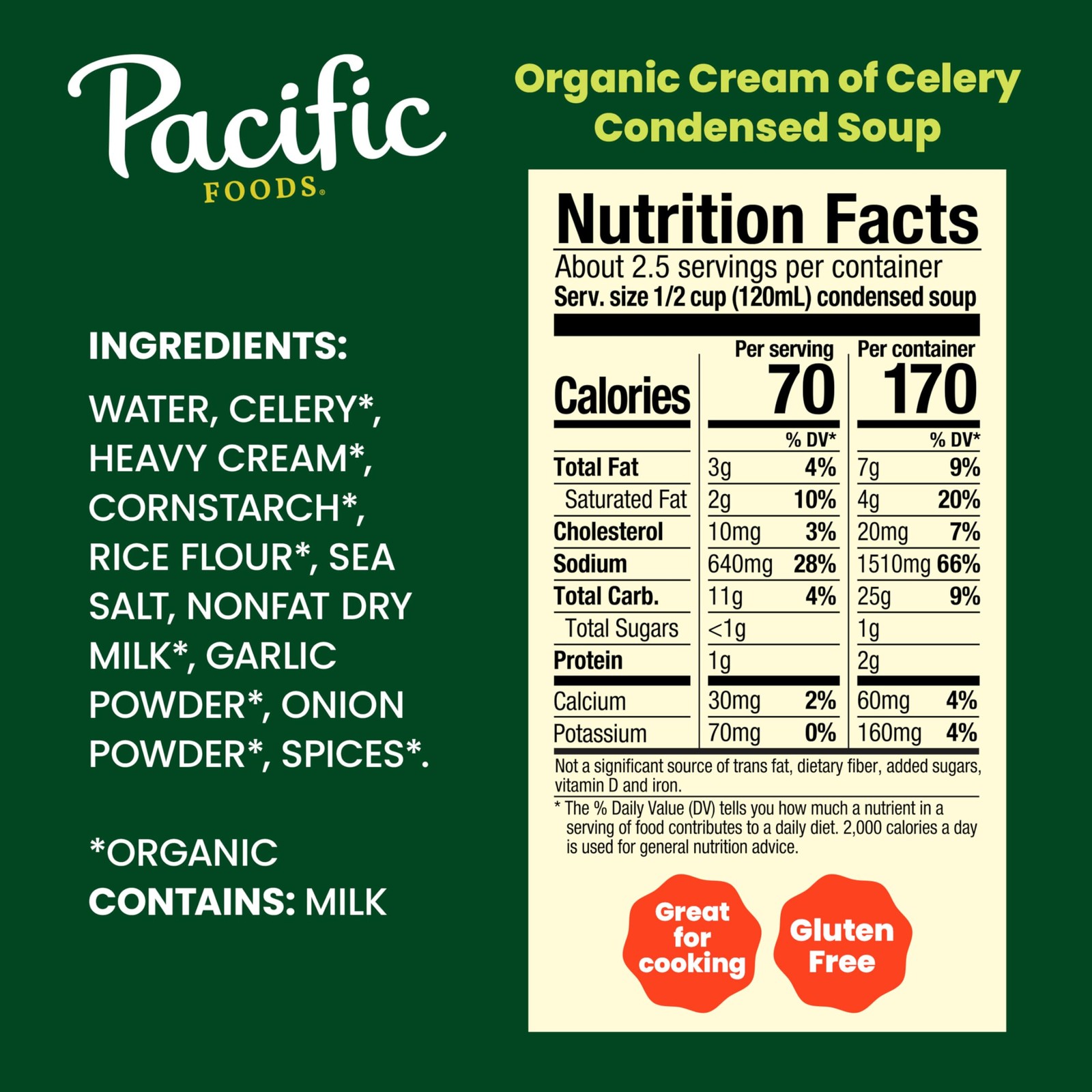 Pacific Foods Organic Condensed Cream Of Celery Soup, 10.5 Oz Can – 3 Count