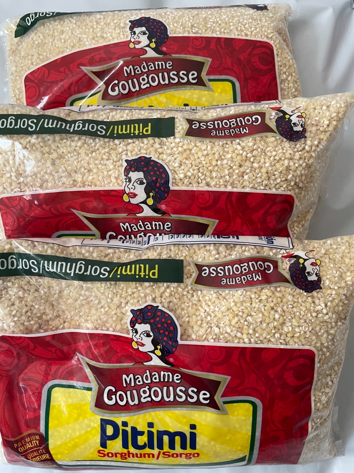 3 Pack Madame Gougousse Pitimi Sorghum Grain 2 lb Bags Gluten Free Whole Grain