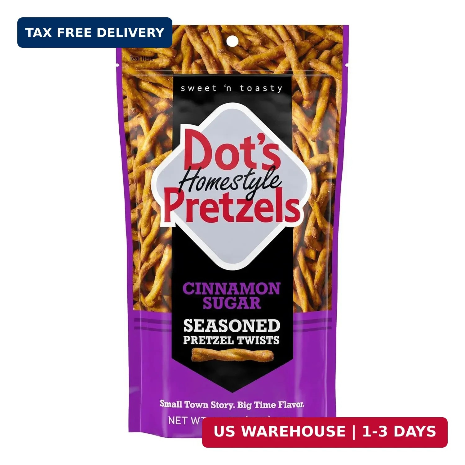 Dot’s Pretzels Cinnamon Sugar Seasoned Pretzel Twist Snack, 16oz Grocery Sized B