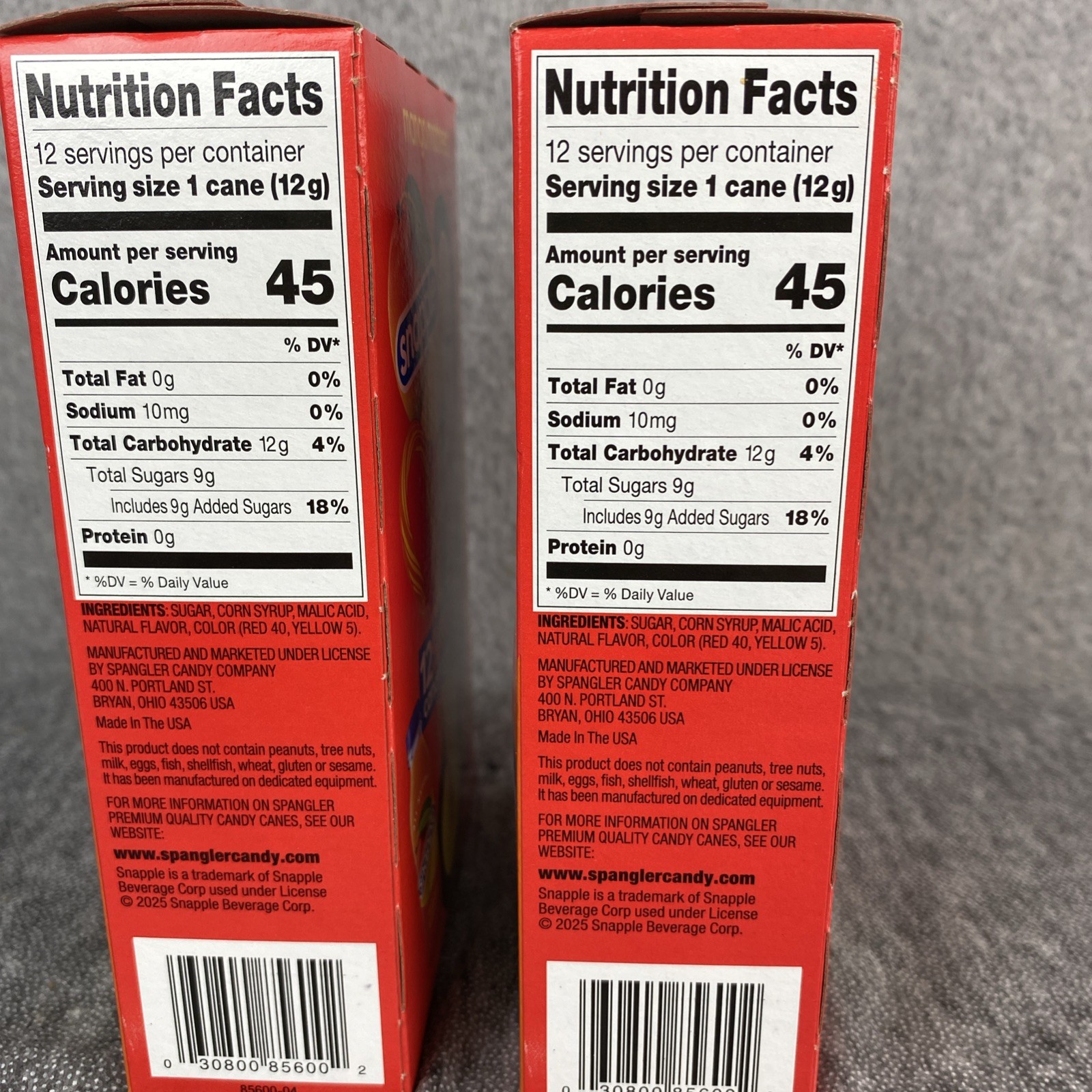 Snapple Candy Canes 12 Spicy Mango Madness Lot of 2 Boxes Christmas Candy NEW✅
