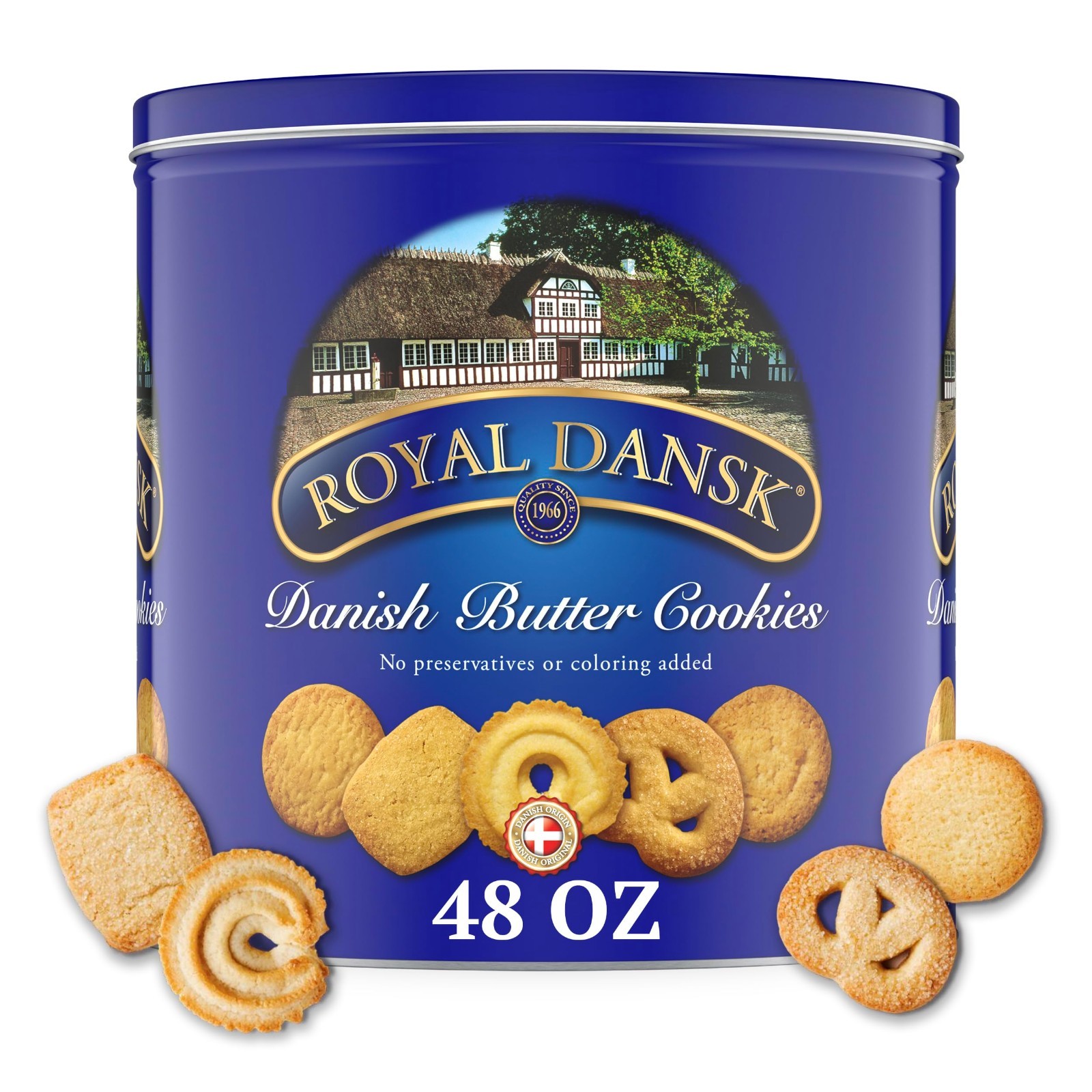 Danish Butter Cookies 48oz Assorted Tin – Made with Real Butter, Perfect for Sha