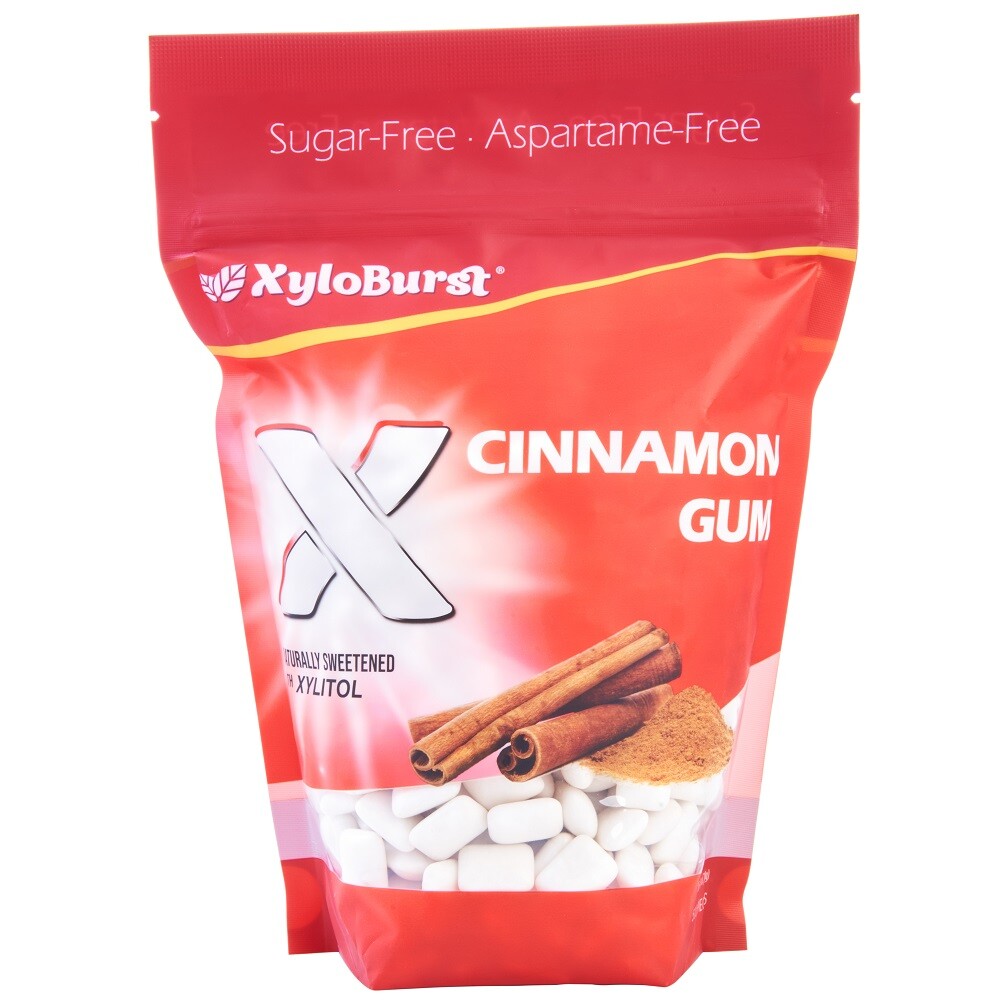 Xyloburst All Natural Aspartame Free Cinnamon Xylitol Gum 500 Count Bag