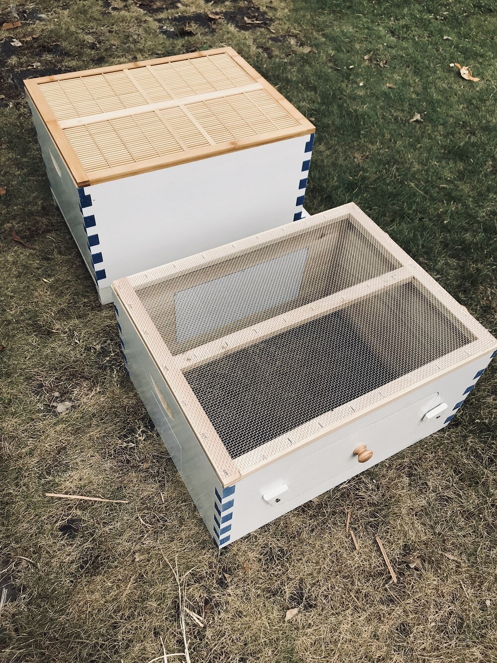 Fir Wooden Beekeeping Beehive House +7x Upgraded Auto Honey Bee comb Hive Frame
