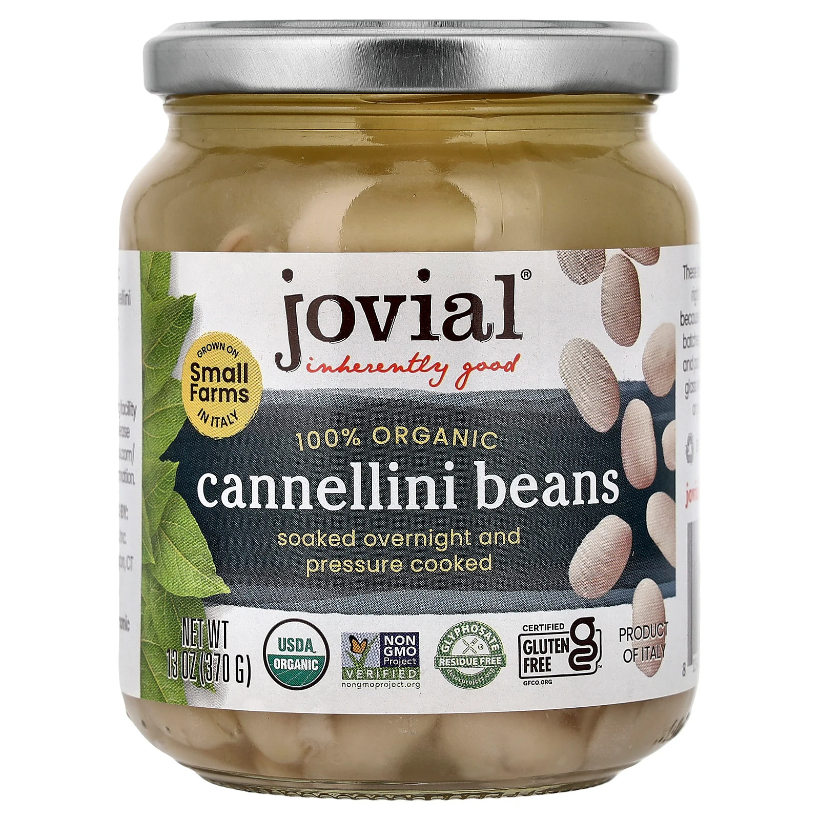 100% Organic Cannellini Beans, 13 oz (370 g)