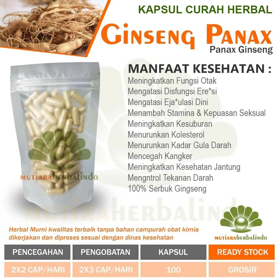 GINSENG Powder Caps Natural Organic Herbs Spices Fresh Pure Hygienic Premium