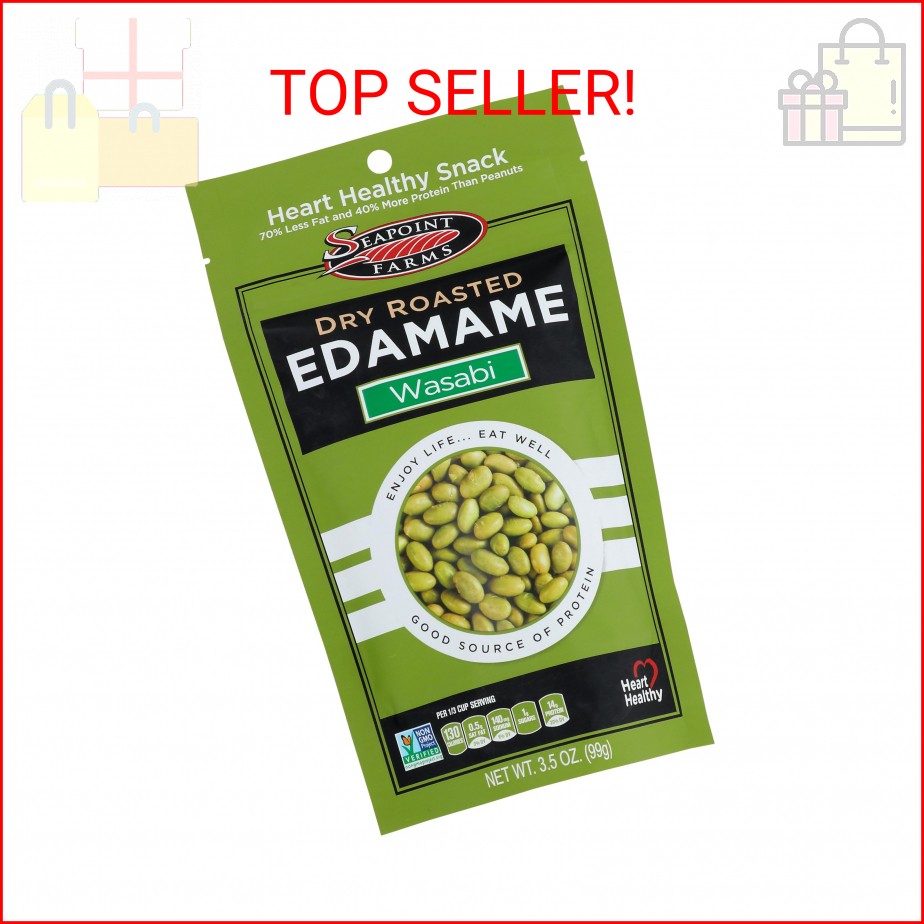 Seapoint Farms Dry Roasted Edamame, Wasabi, 3.5 Oz