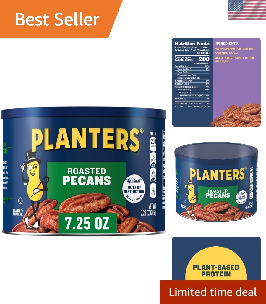 Delicious 7.25 oz Roasted Pecan Nuts – Perfect for Snacking & Baking