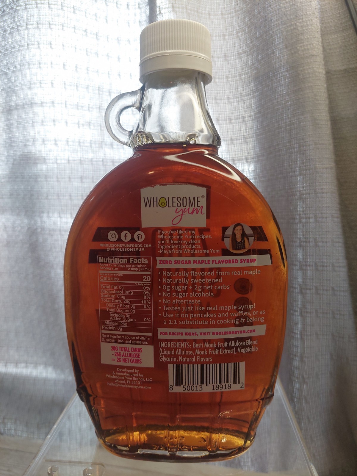 Wholesome Yum Zero Sugar Maple Syrup Keto Maple Syrup Expires 09/09/2028