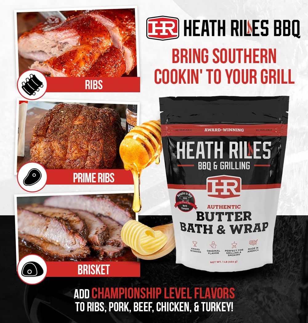 Heath Riles BBQ Butter Bath and Wrap, Champion 12 Ounce (Pack of 1), orange