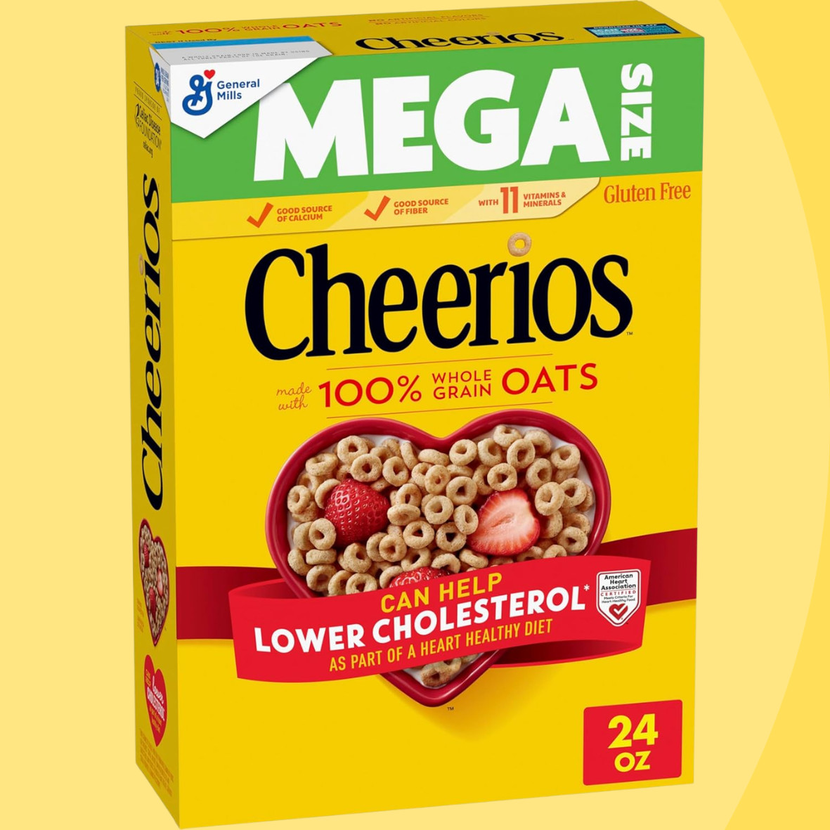 Cheerios Heart Healthy Gluten Free breakfast cereal Mega Size 24 oz….