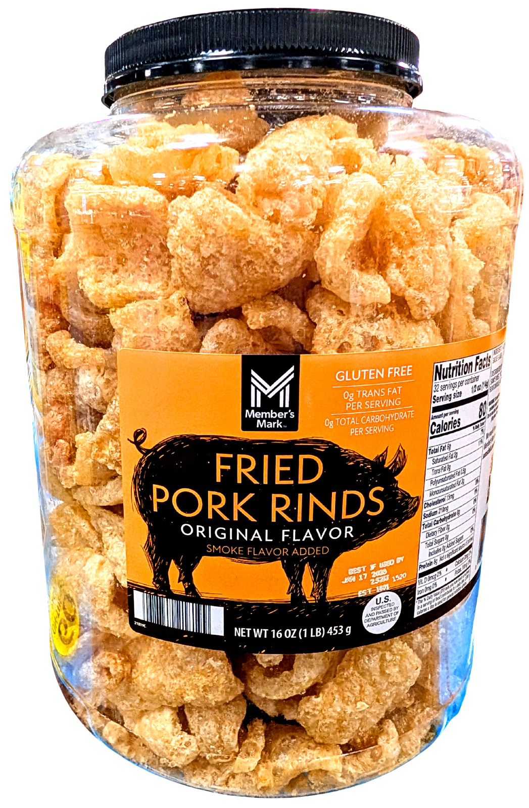 Member’s Mark Original Fried Pork Rinds 16 Oz EXP 09/2026
