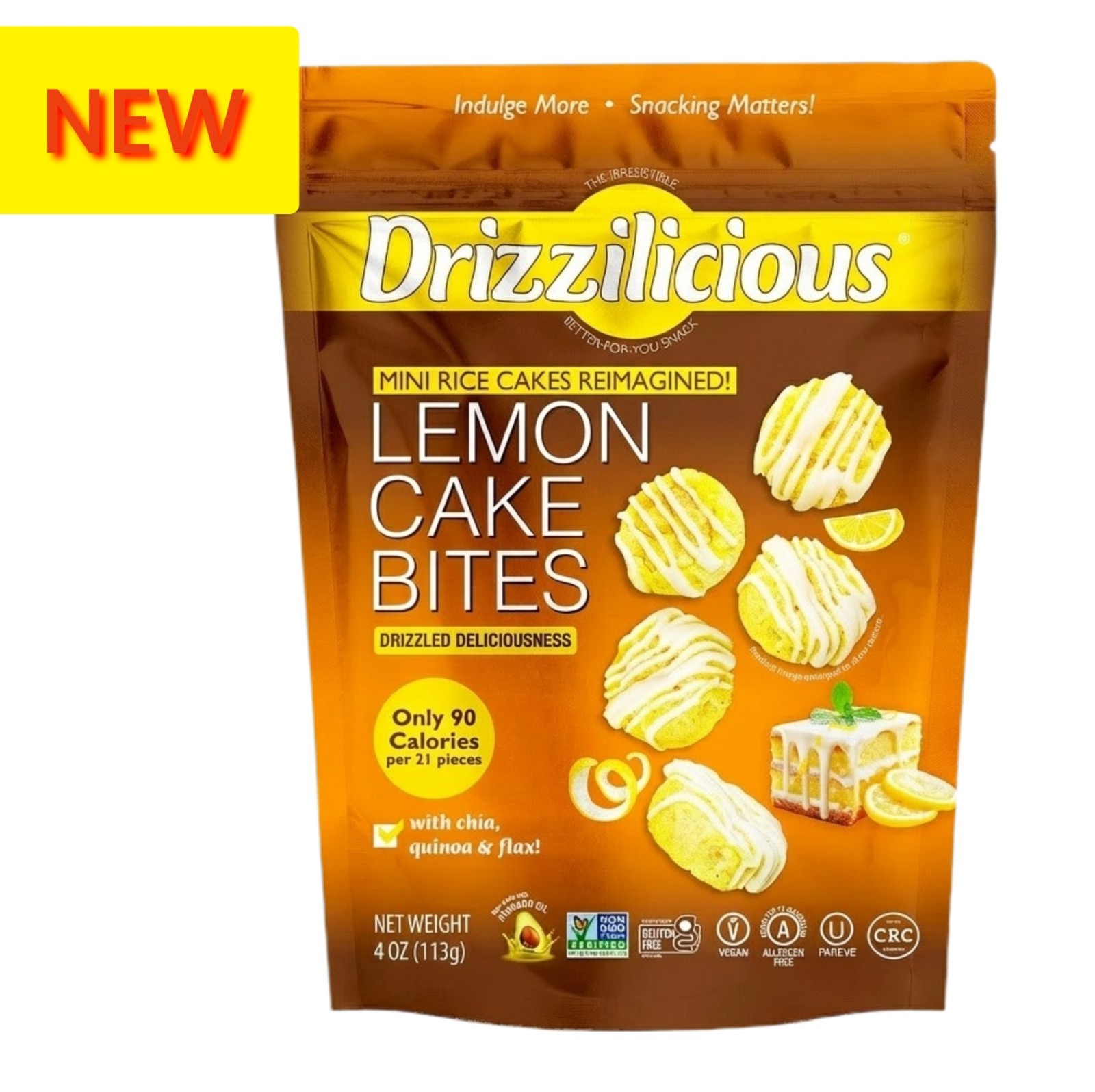 Lemon Cake Bites Drizzilicious Mini Rice Cakes Vegan Gluten Free Healthy Snacks