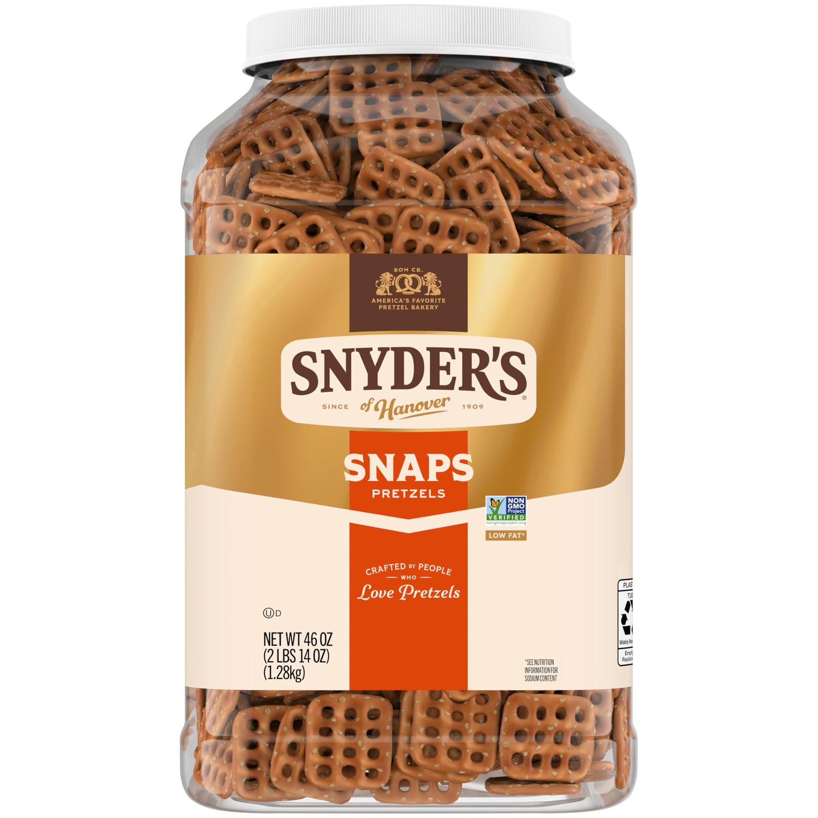 Snyder’s of Hanover Pretzel Snaps, 46 Oz Canister 46 Ounce (Pack 1)