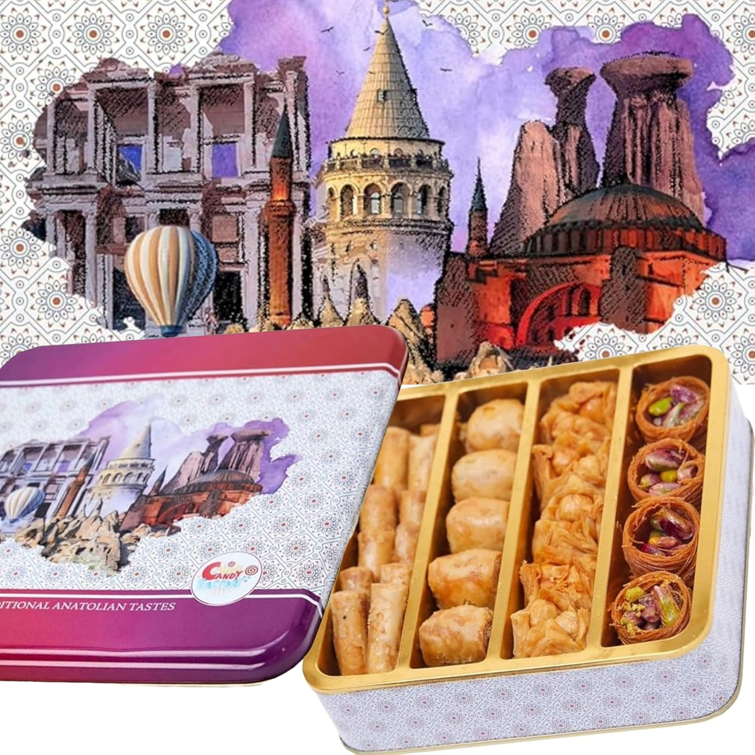 Premium Baklava Pastry Gift Box Traditional Turkish Desserts 250g Halal Treats
