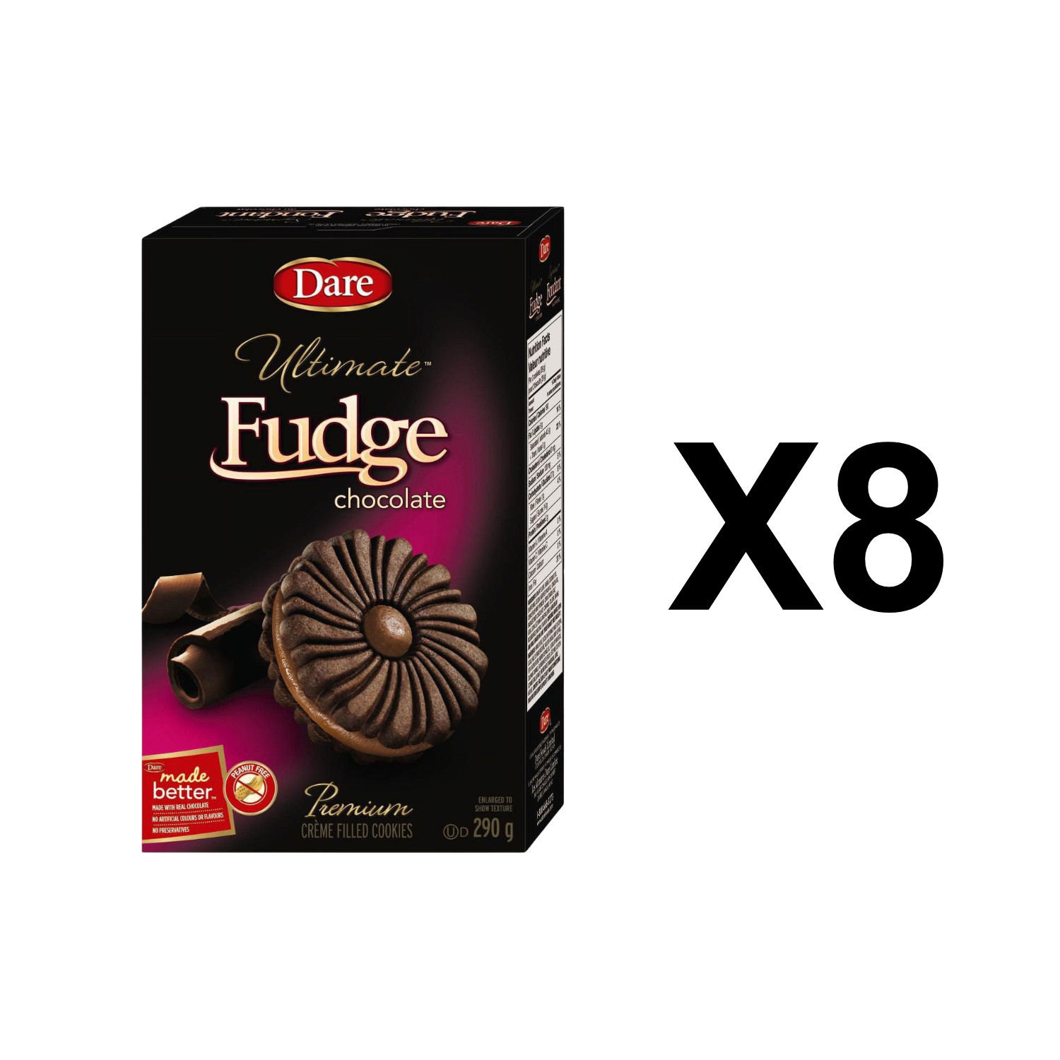Dare Ultimate Fudge Chocolate Creme Cookies Premium Sweet Biscuits (8 boxes)