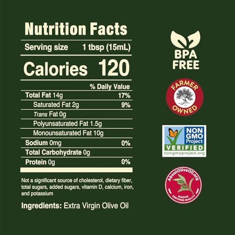 Smooth Extra Virgin Olive Oil – 16 Fl Oz – First Cold Pressed Olive Oil for Cook
