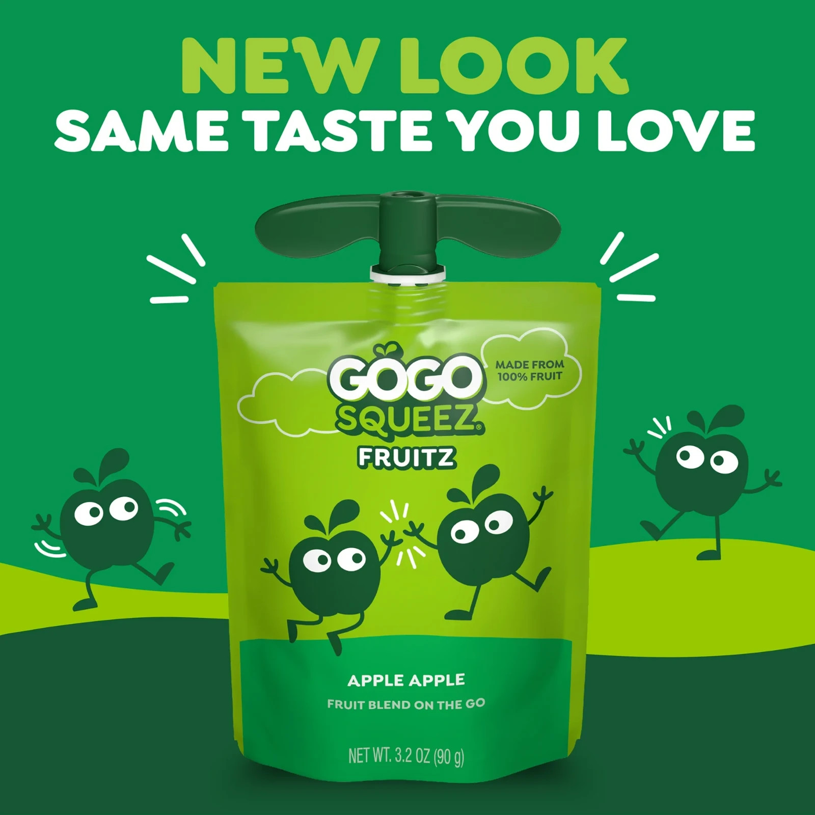 GoGo squeeZ No Sugar Added Apple Applesauce & Fruit Puree Pouches, 3.2 oz 4 Pack