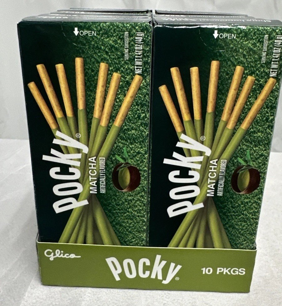 Pocky Cream Covered Biscuit Sticks, Matcha, 1.41 oz, 10-count