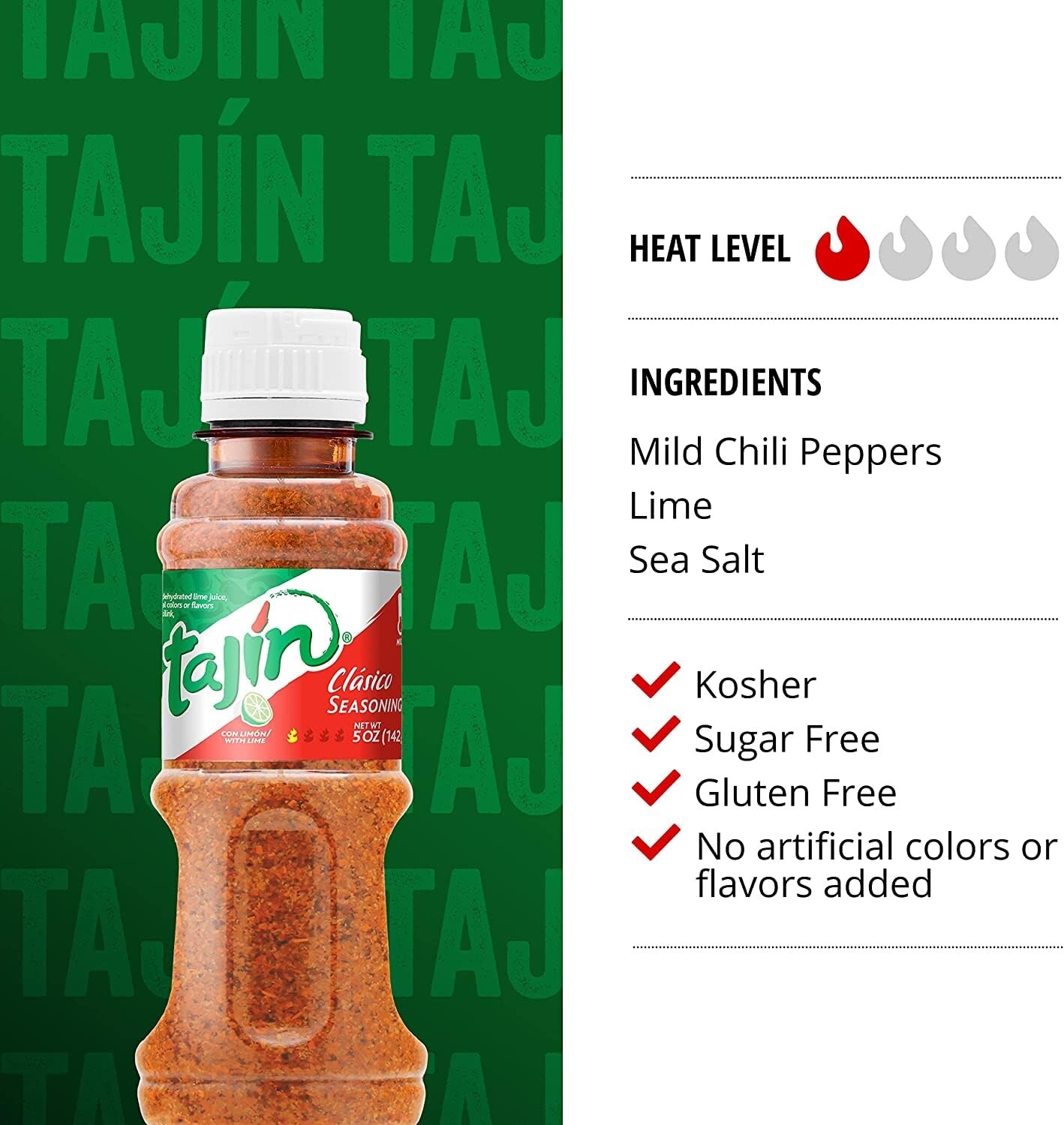 Tajín Clásico Chile Lime Seasoning 5 oz Spices Mix Gluten Free Chicken BBQ Fries