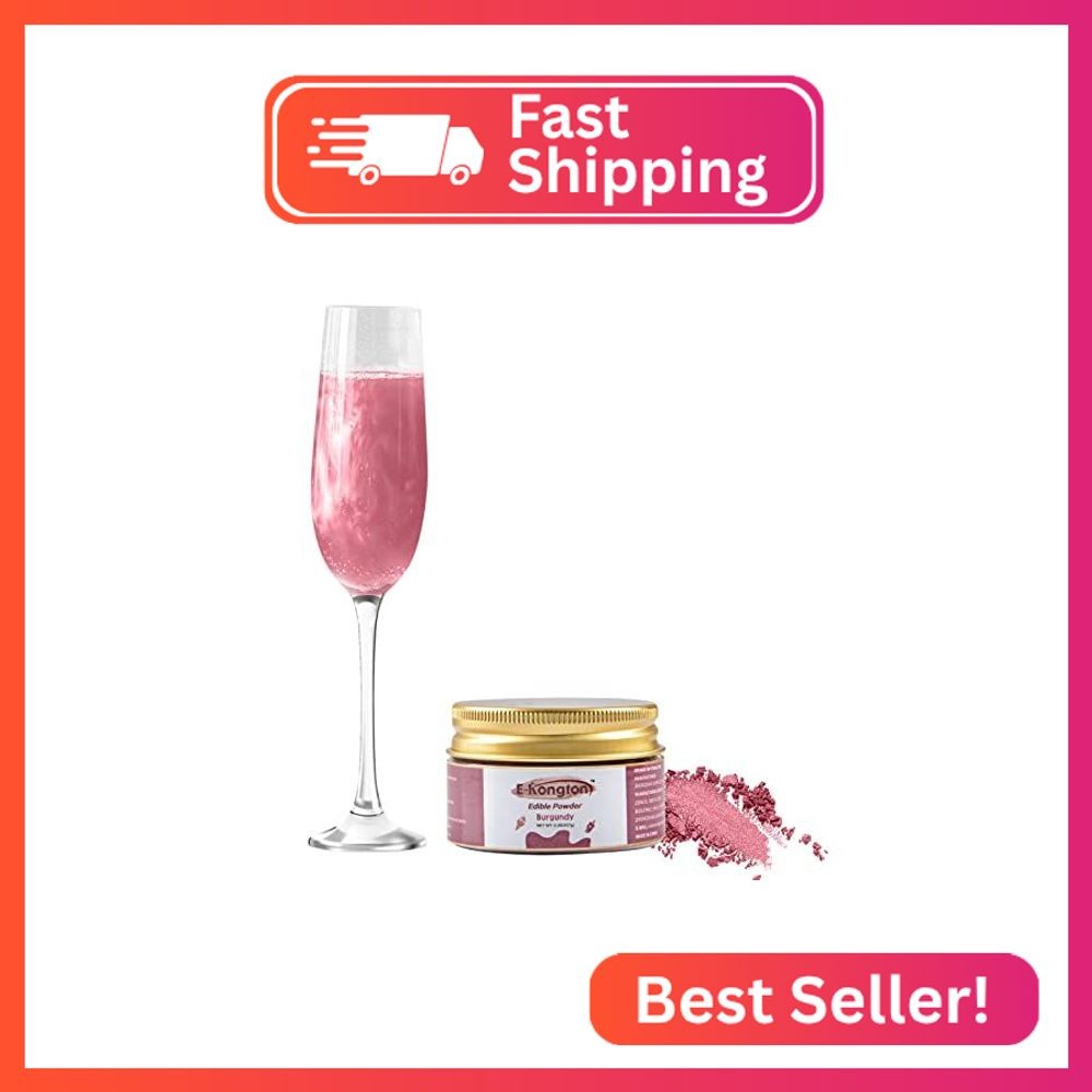 E-Kongton 7g Burgundy Edible Luster Dust Vegan Metallic Shimmer Powder