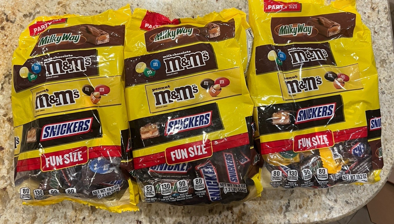 MMs Peanut and Chocolate, Snickers, Milky Way Candy Variety 1.2lb Pack of 3 NEW
