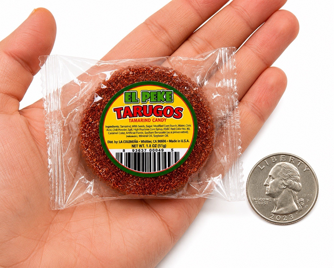 El Peke Tarugos Tamarind Candy Round Snack Bag 1.8 oz (51 g)