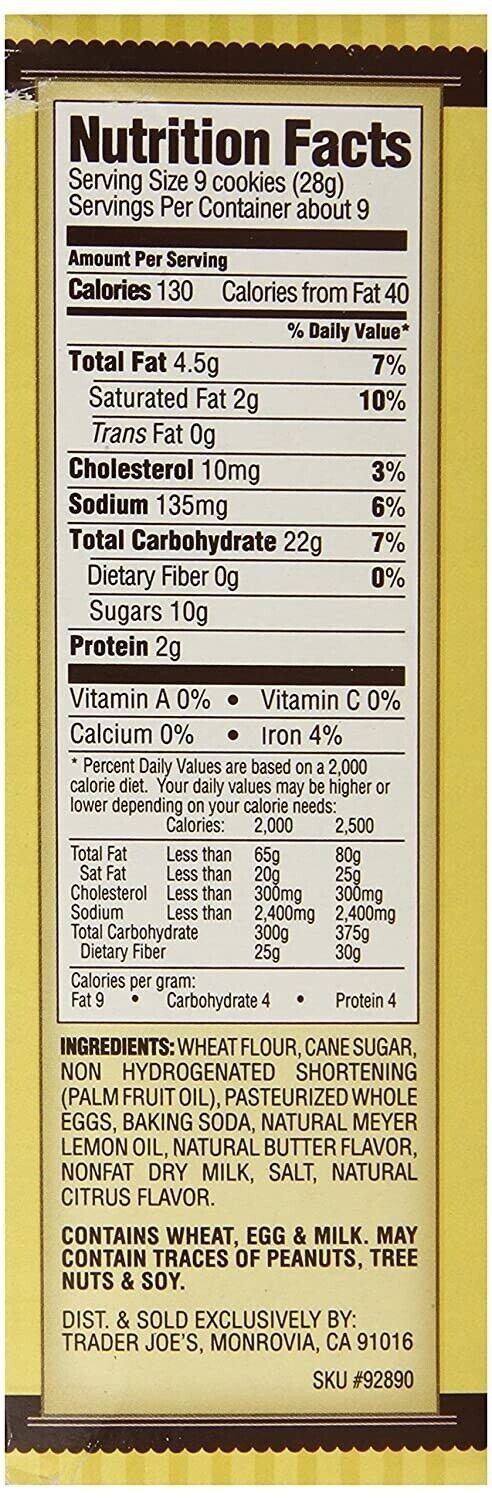 Trader Joe’s Cookie Thins Meyer Lemon 9 oz Each