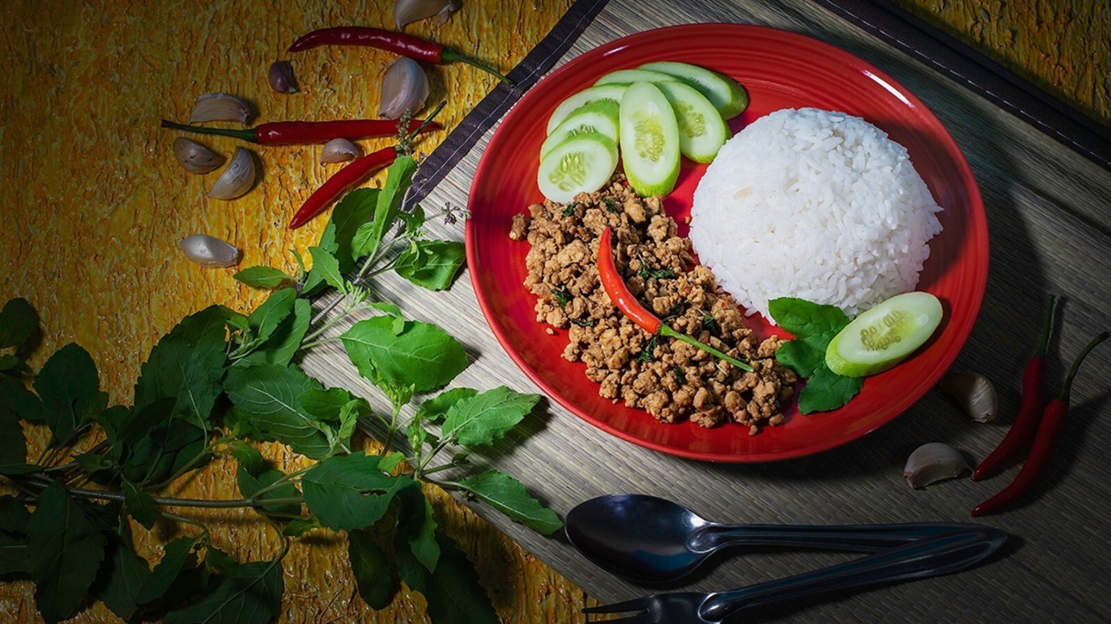 RosDee Thai Basil Stir Fry Seasoning Powder Sauce 50 g Ka Prao Ga Pao X 5