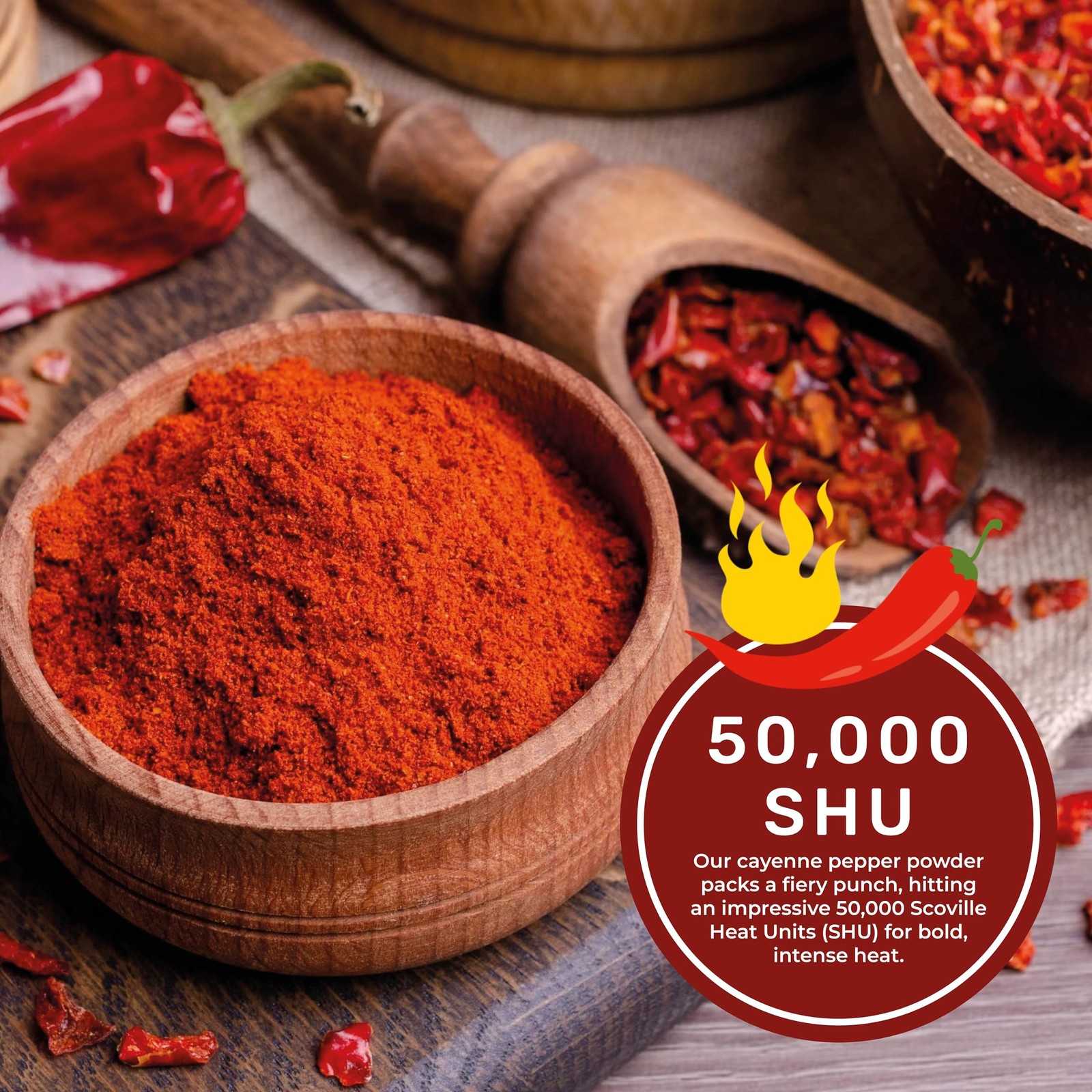 Spicy World 5lb Bulk Hot Cayenne Powder 50k SHU All Natural & GlutenFree