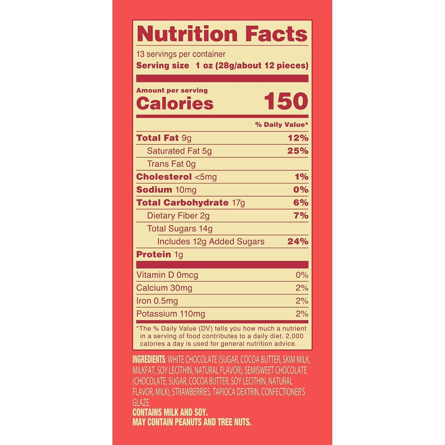 Tru Fru Dark and White Chocolate Freeze-Dried Strawberries, 13 oz Free Sipping