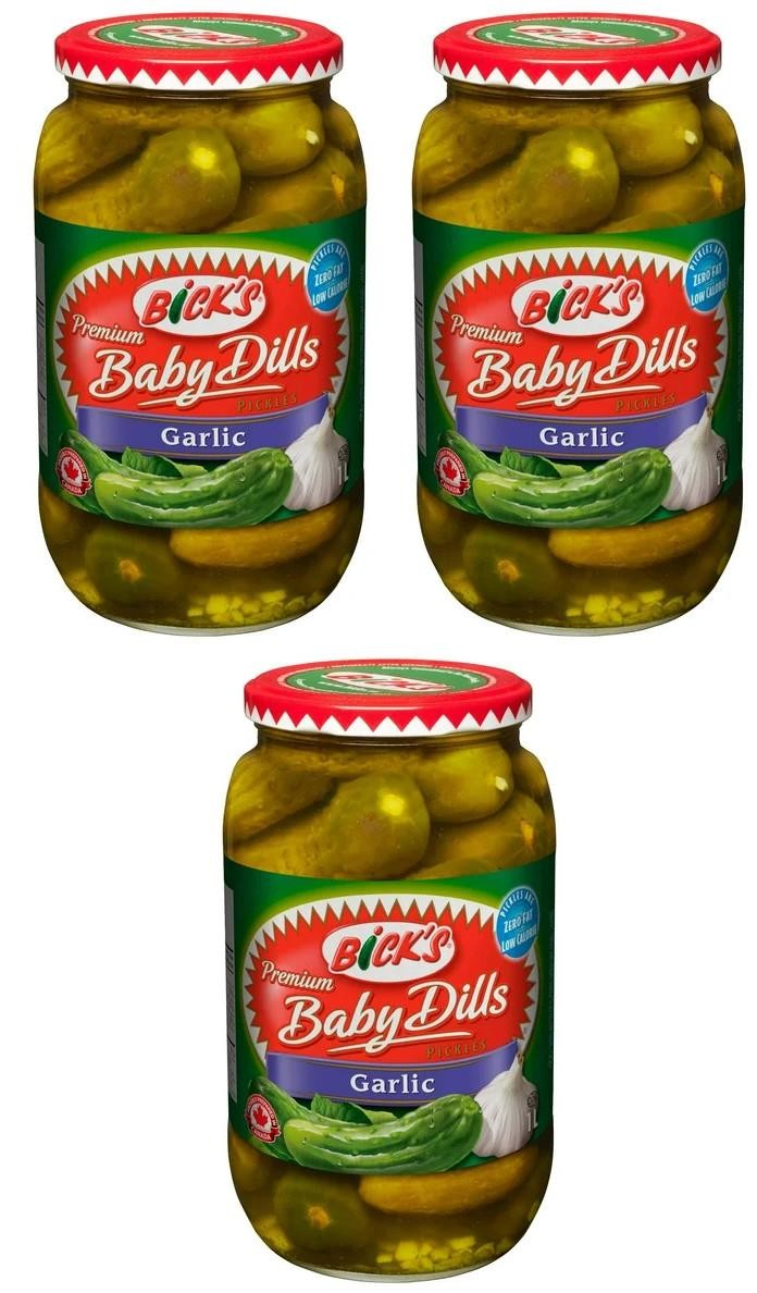 Bick’s Garlic Baby Dills Pickles, 1L (3 Pack)