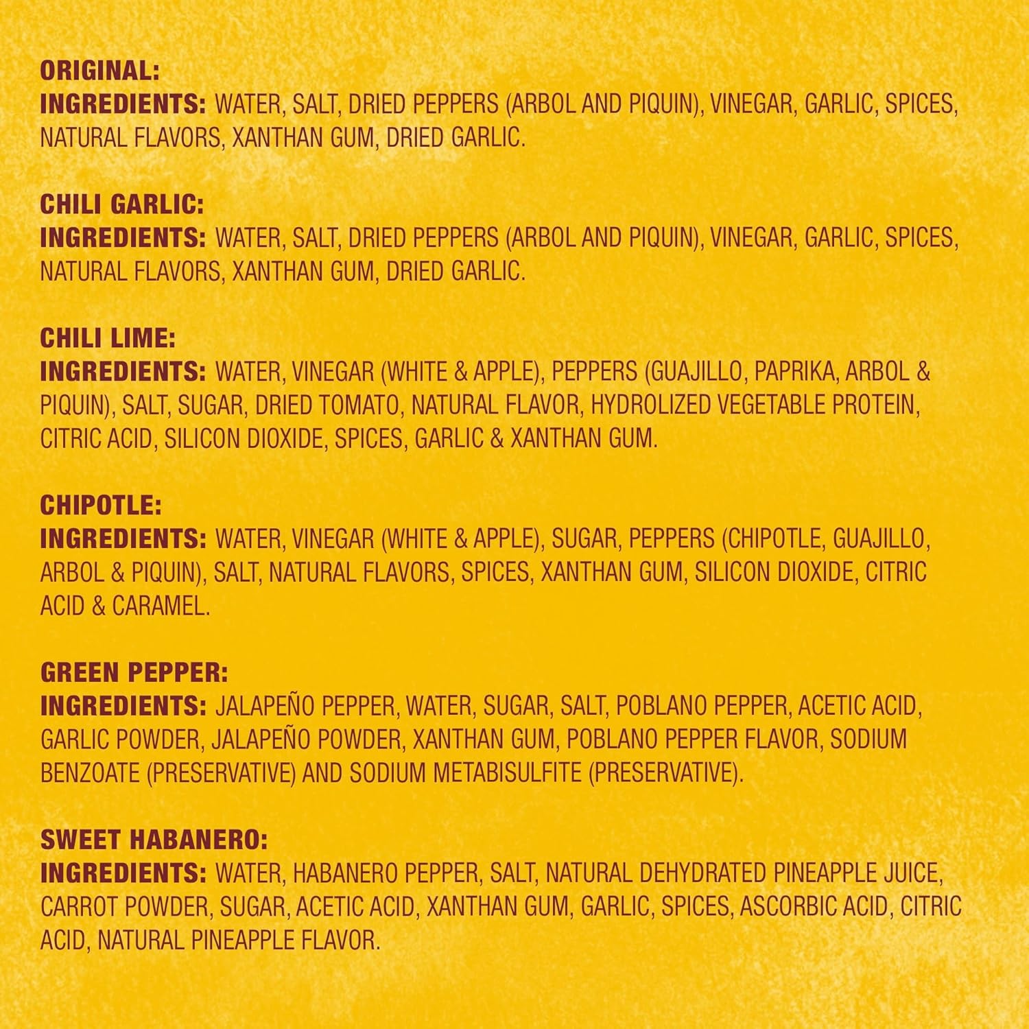 Cholula Hot Sauce Variety Pack, Product of Mexico, Gift Set Includes Six 5 Fl Oz