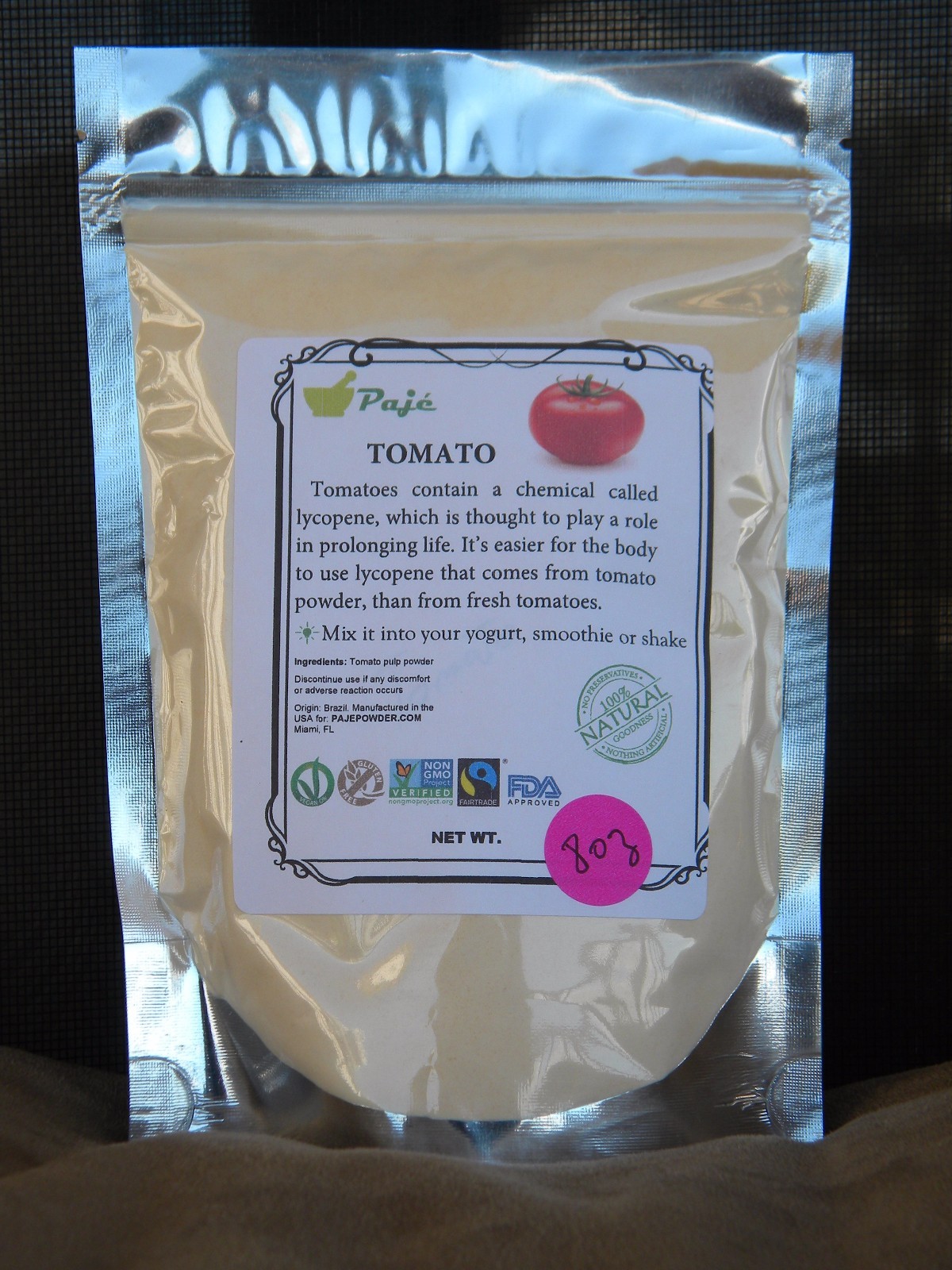 TOMATO powder 16oz – 1lb , lycopene , raw, gluten free, non-GMO PAJE