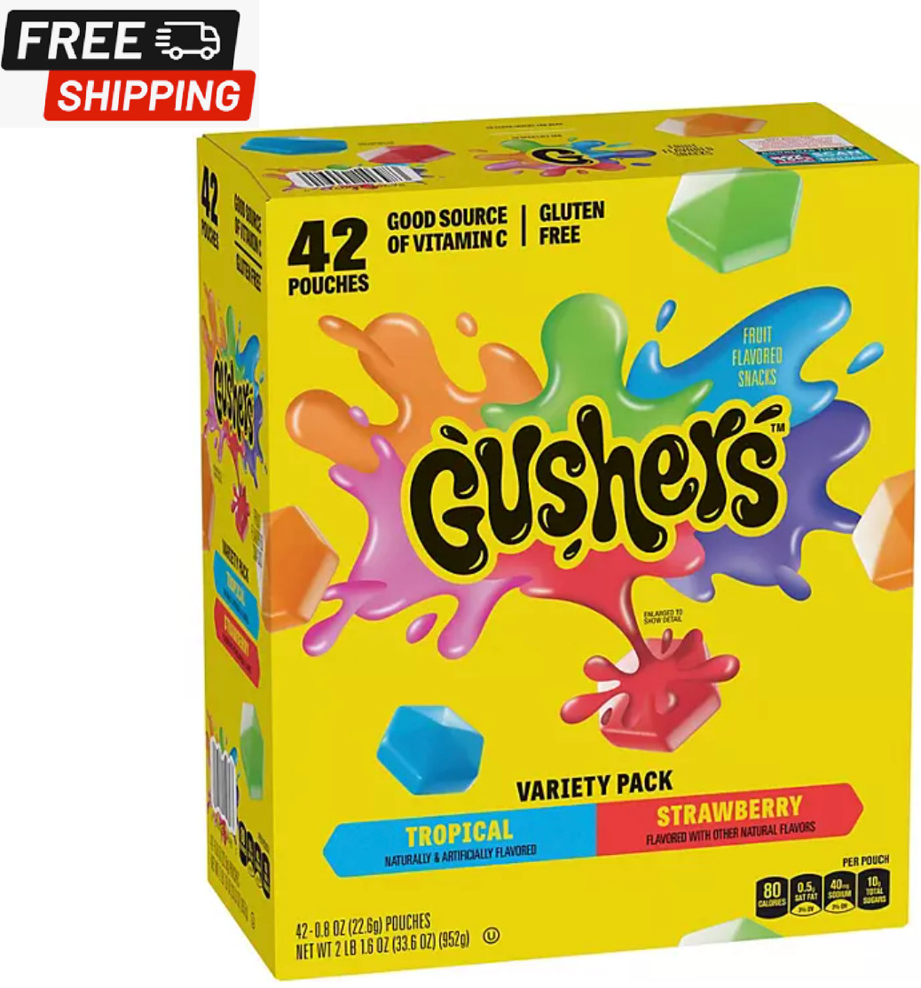 Gushers Strawberry Splash and Tropical Flavors (0.8 oz., 42 ct.)