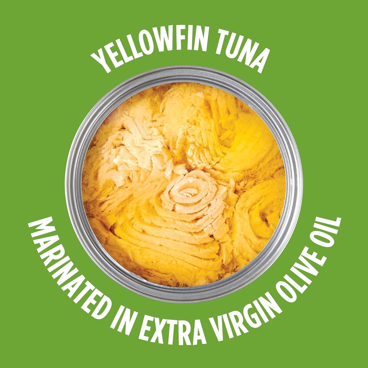 Solid Yellowfin Tuna in Extra Virgin Olive Oil – 4.5 oz Can, Pack of 12-USA