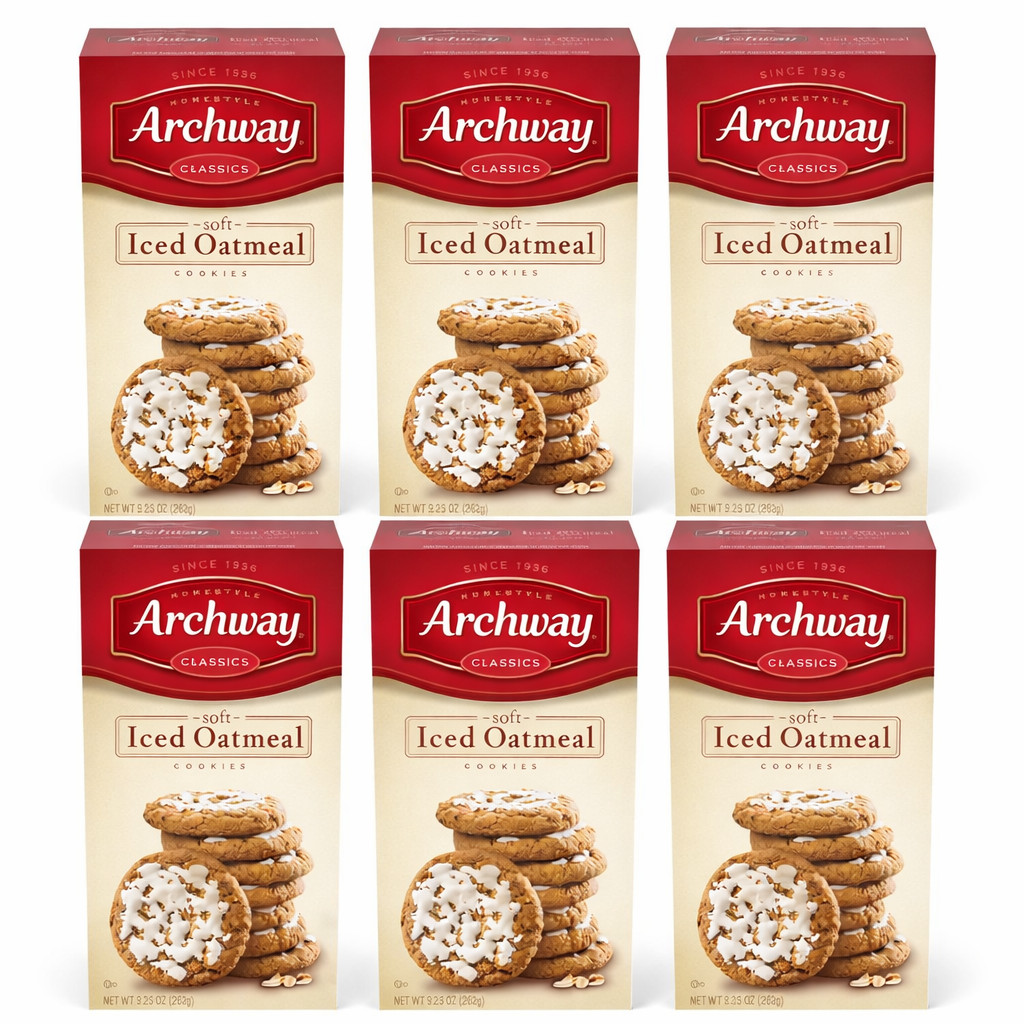6 packs NEW Archway Homestyle Soft Iced Oatmeal Cookies 9.25 oz Free Shipping