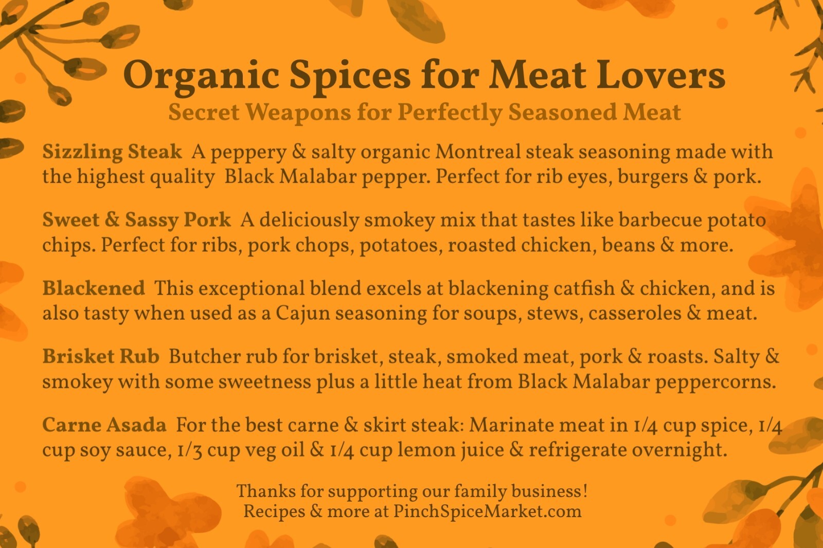 Meat Lover’s Organic Spice Bundle Gift Set for Steak, Chicken & More (5 Spices)