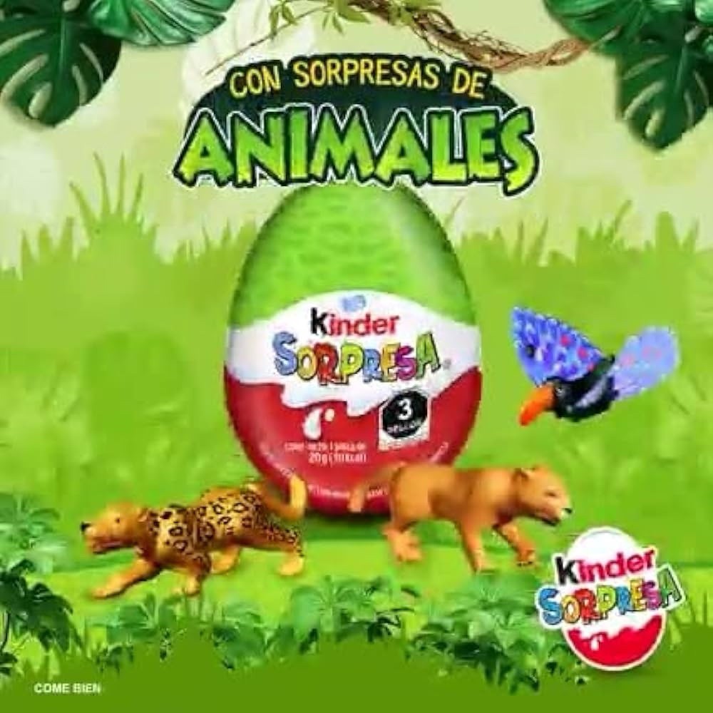 KINDER SORPRESA ANIMALES 🇲🇽 12 PIEZAS – Kinder Surprise (Chocolate Eggs w/Toy)