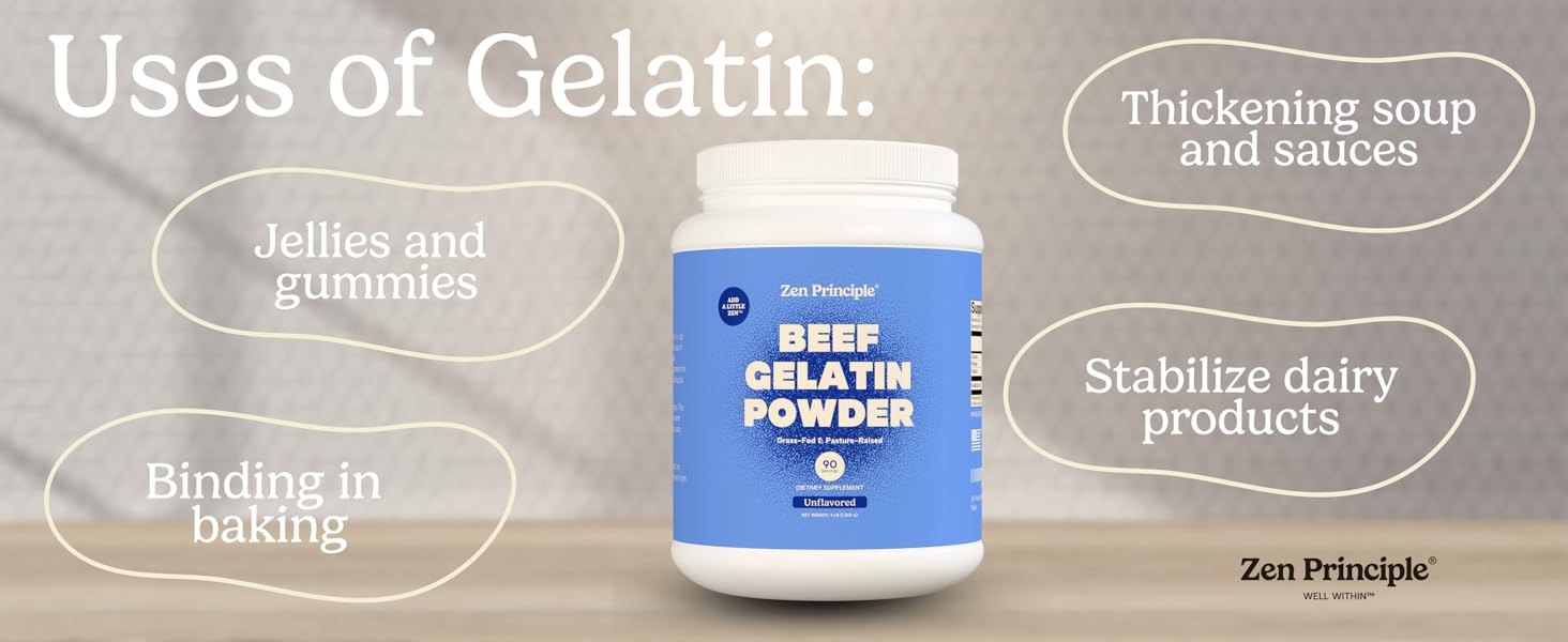 Grass-Fed Gelatin Powder, 1.5 lb. Custom Anti-Aging Protein for Healthy Hair,